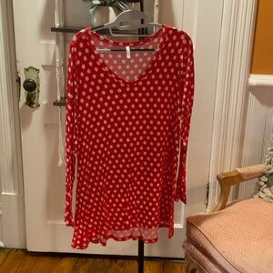 Stylish Red Polka Dot Blouse